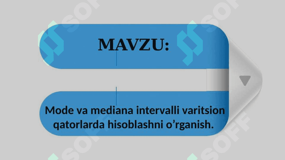 Moda va mediana intervalli variatson qatorlarda hisoblashni o'rganish 2