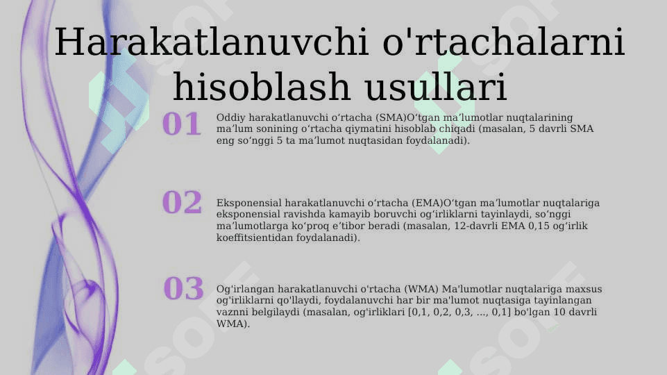 Dinamika qatorlarida o'rtachalarning darajasi 2