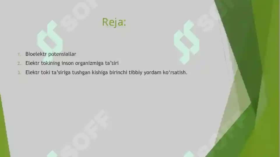 BIOLOGIK TO'QIMALARNING ELEKTR XOSSALARI. 2