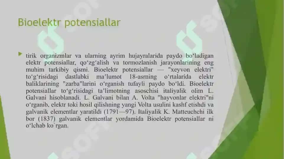 BIOLOGIK TO'QIMALARNING ELEKTR XOSSALARI. 3