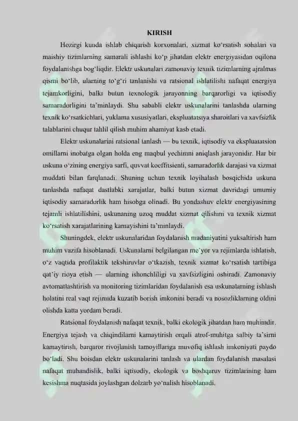Elektr uskunalarini rastional tanlash va ulardan foydalanish asoslari 2