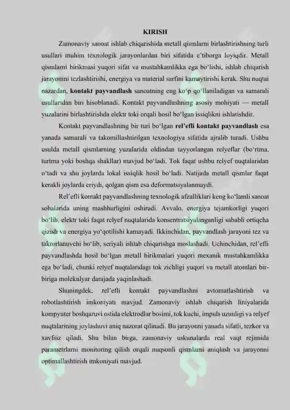 Rel’efli kontakt payvandlash 2