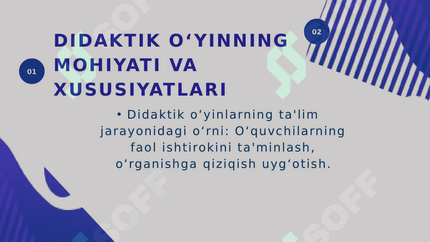 Geografiyani o’qitish jarayonida didaktik o’yinli darslar va ulardan foydalanish texnologiyasi. 4