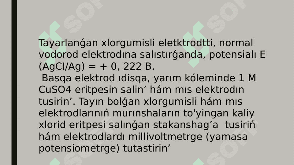 elektrod potenciallarinin' payda boliwi 8