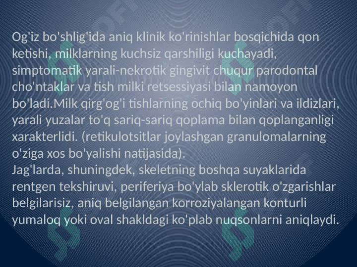 Bolalarda parodontning 
idiopatik kasalliklari 7