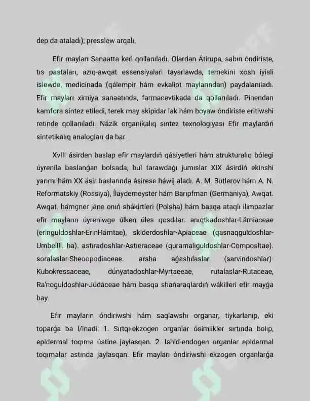 Efir mayli ósimlikler 3