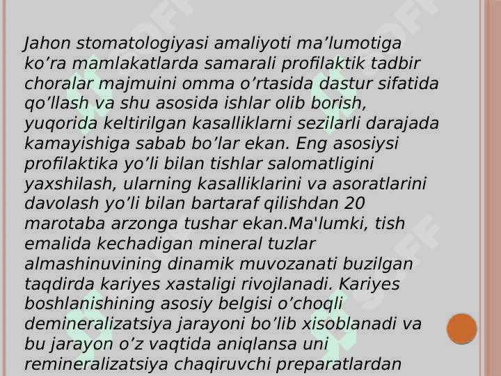 Bolalar parodont 
kasalliklarining profilaktikasi 3