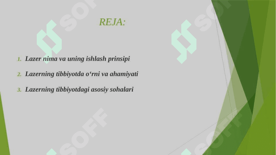 Lazerning tibbiyotda qo'llanishi 2