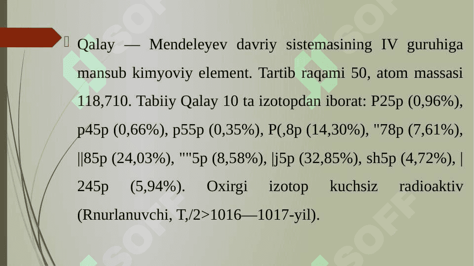 Qalay qorg’oshin va uning birikmalari 3