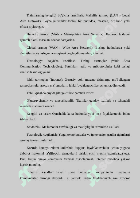TELEKOMMUNIKATSIYA TIZIMLARINING TASNIFI VA TAHLILI 3