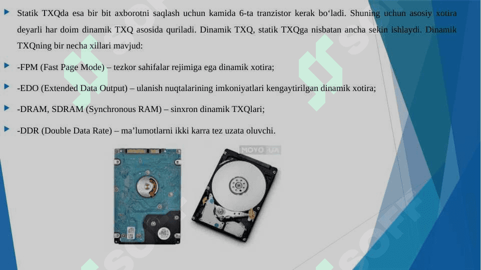 XOTIRANING TASHKIL ETILISHI VA TURLARI XOTIRANING ADRESLARI 7