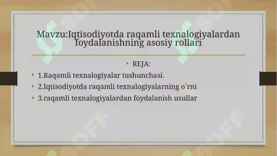 Iqtisodiyotda raqamli texnalogiyalardan foydalanishning asosiy rollari 2