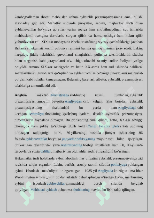 O’zbekiston Respublikasi konstitutsiyasida aybsizlik prezumptsiyasi 24 5