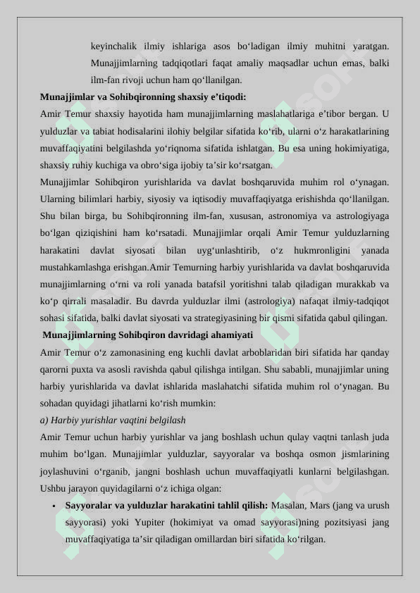 Sohibqiron yurishlarida munajjimlarning tutgan o’rni va ro’li 24 3