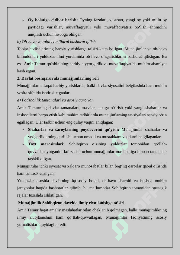 Sohibqiron yurishlarida munajjimlarning tutgan o’rni va ro’li 24 4