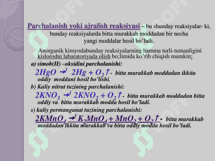 Elektrolitik dissotsiyalanish  nazariyasi. 6