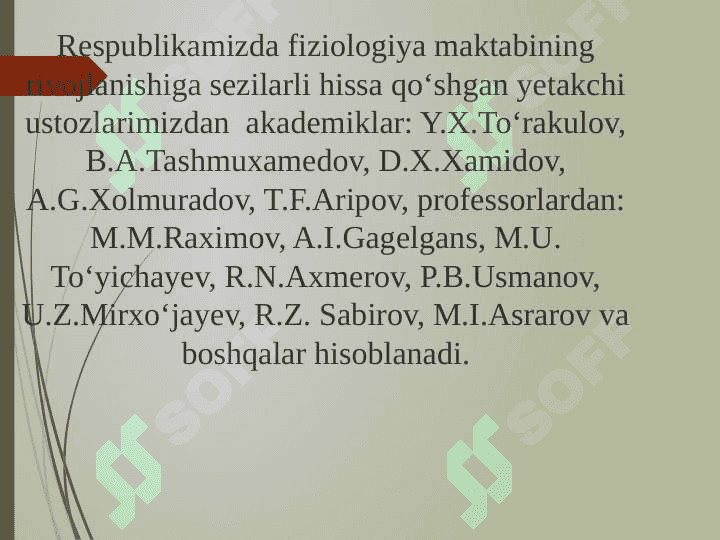 Yosh fiziologiyasi. Yosh fiziologiyasiga kirish. Оrganizm o‘sish va rivojlanishning umumiy qonuniyatlari 8
