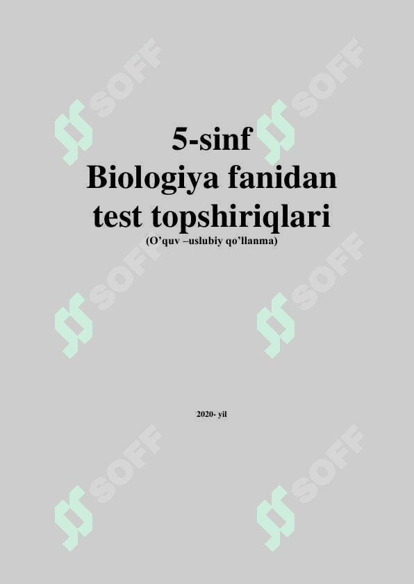 Biologiya fanidan mazulashtirilgan testlar 5-sinf 2