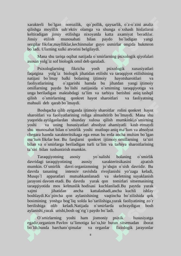 O’smir yoshdagi o‘quvchilarning muammolari va ularga ko‘rsatiladigan yordam 8