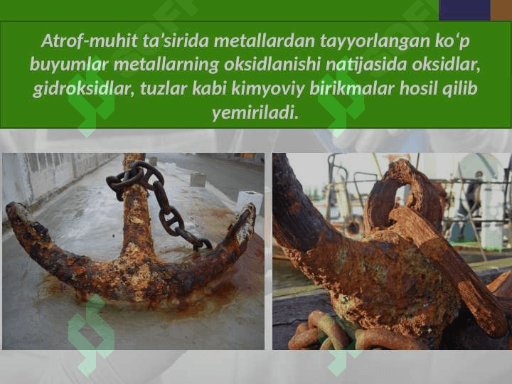 Metallar korroziyasi va uni oldini olish usullari 3
