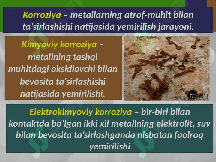 Metallar korroziyasi va uni oldini olish usullari 4