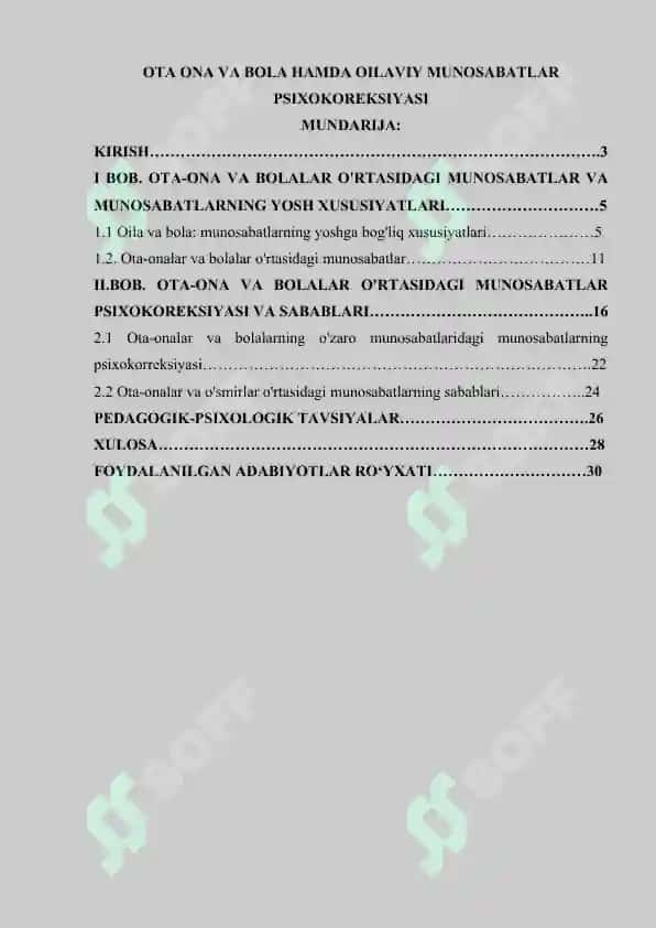 OTA ONA VA BOLA HAMDA OILAVIY MUNOSABATLAR PSIXOKOREKSIYASI 2