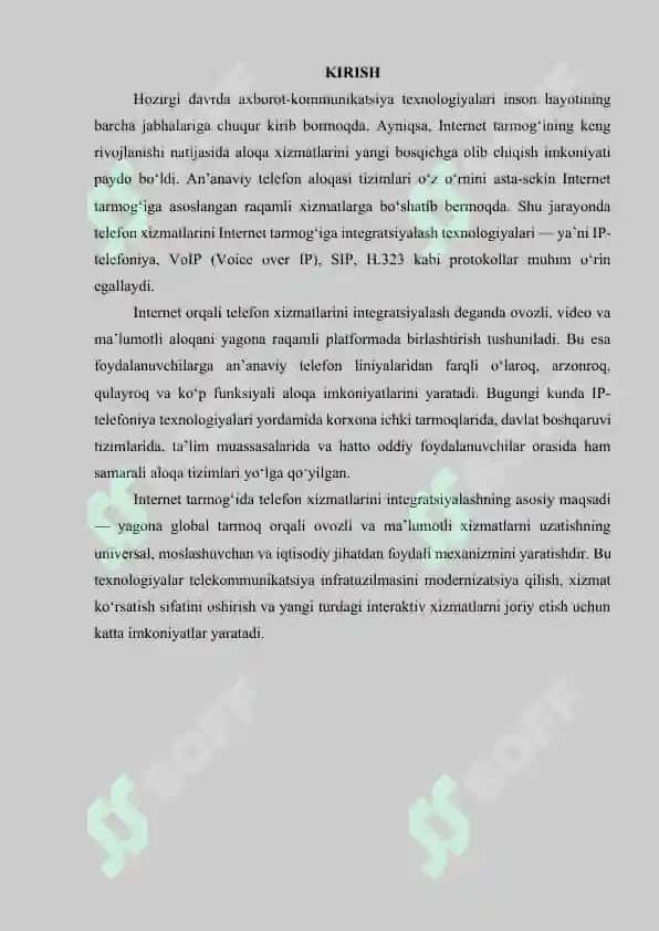 Internet tarmog‘ida telefon xizmatlarini integratsiyalash usullarini o‘rganish 2
