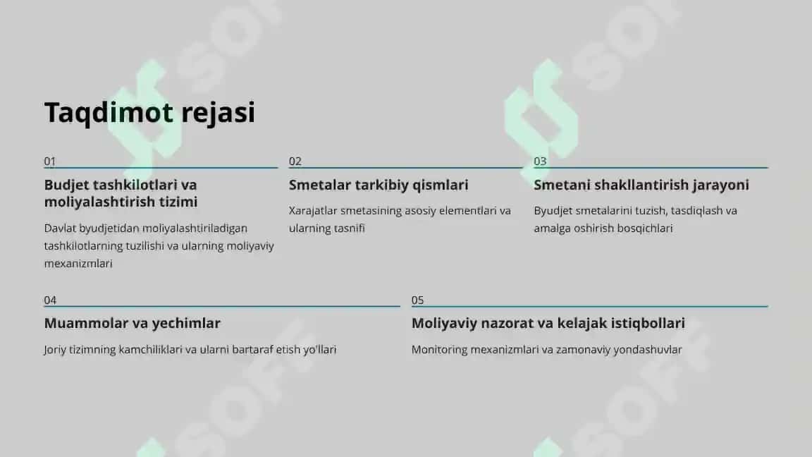 Budjet tashkilotlarida smetalar tarkibi va ularni shakllantirishning xususiyatlari 2