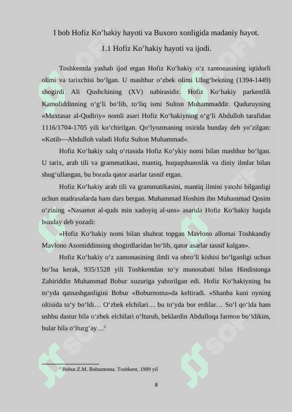 Hofiz Ko`hakiy yashagan ilmiy davr muhiti haqida 8