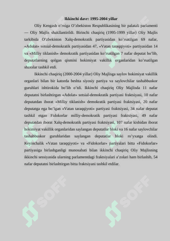 Oʼzbekiston Respublikasida Parlamentning  shakllanishi va rivojlanishi (1990-1994 yy) 6