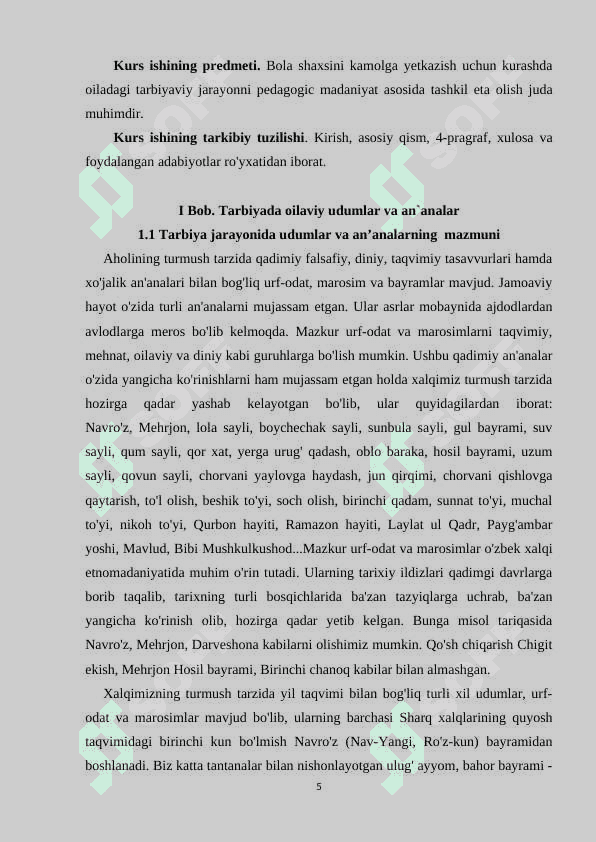 Tarbiyada oilaviy udumlar va an`analar. 5
