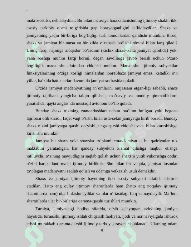 Tarbiyaviy ishlarni amalga oshirishda pedagogik mahoratning o`rni. 8
