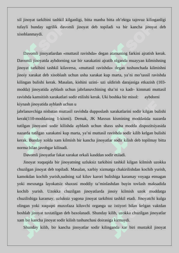 Bir qancha jinoyat sodir etish 24 7