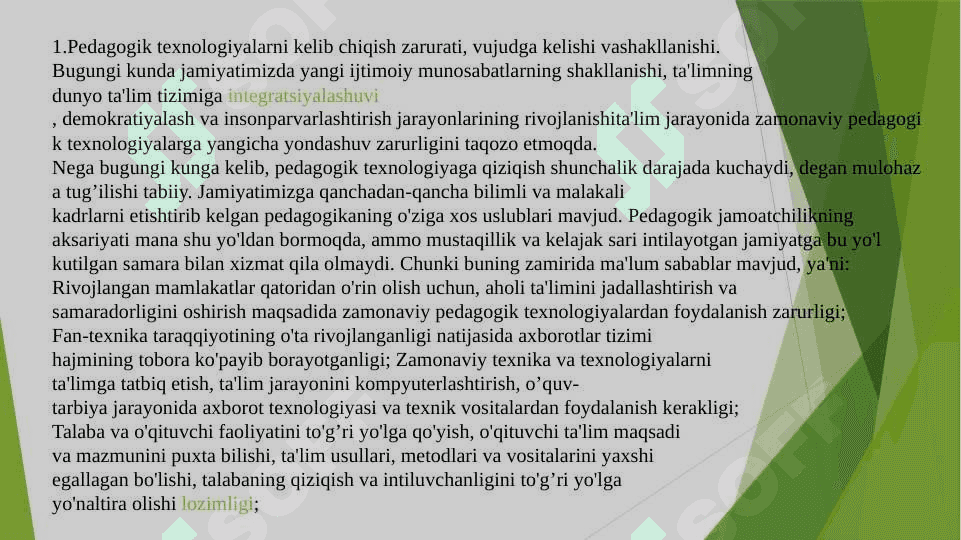 Pedagogik texnologiyalarning rivojlanish bosqichlari va o‘ziga xos xususiyatlari 2