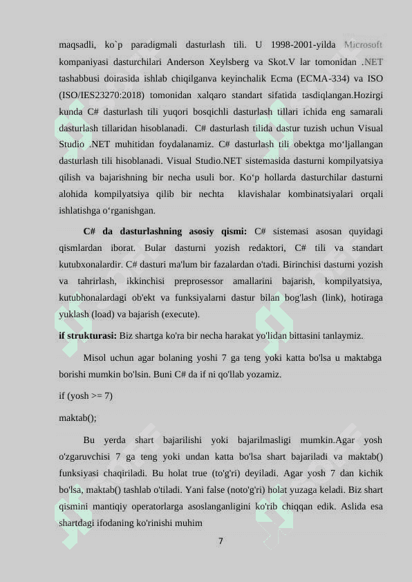 C++  DASTURLASH TILIDA DIALOG OYNALARI kurs ishi 7