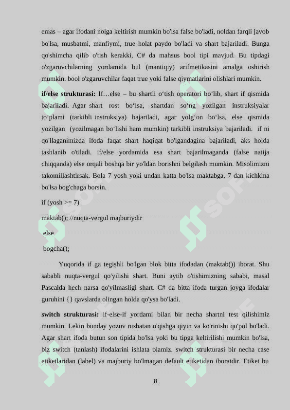 C++  DASTURLASH TILIDA DIALOG OYNALARI kurs ishi 8