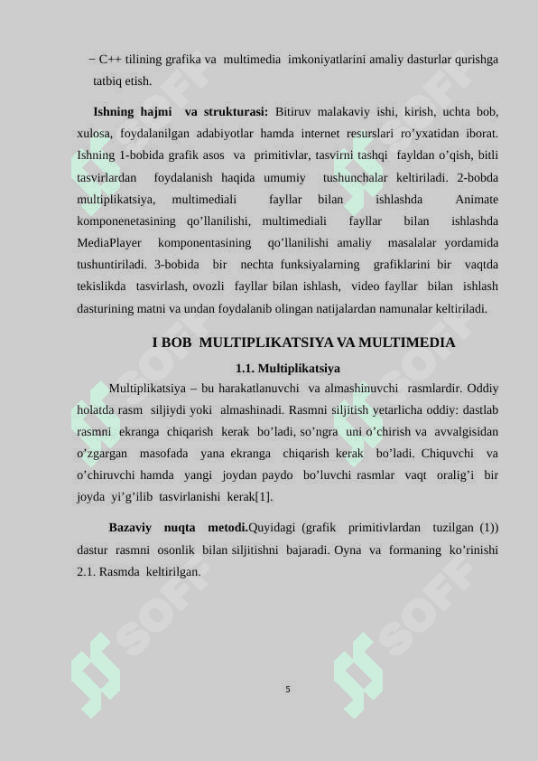 C++ TILIDA MULTIMEDIA kurs ishi 5