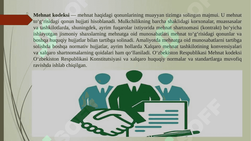 MEHNAT MUNOSABATLARINI TARTIBGA SOLISH 4