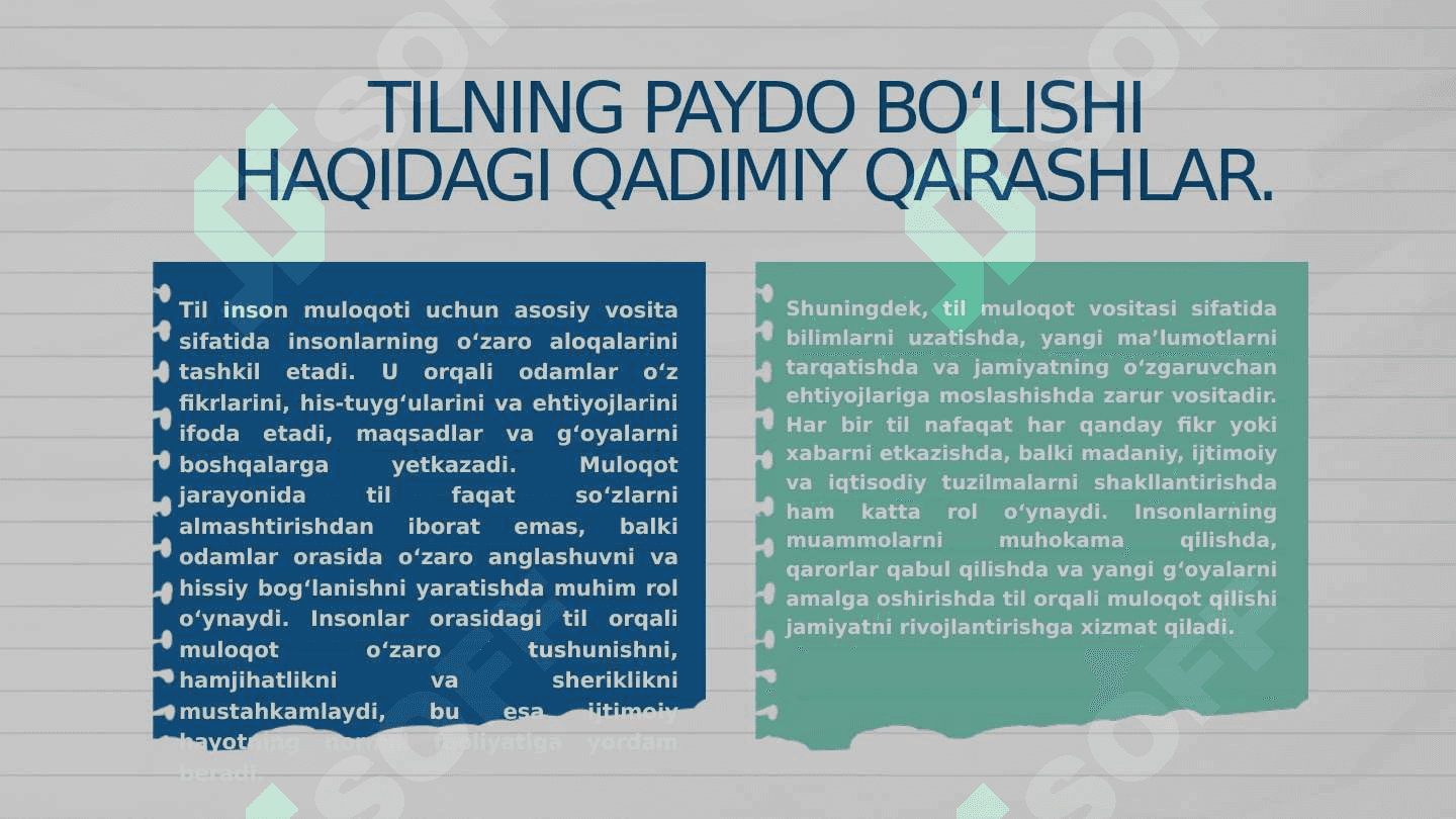 TIL ENG MUHIM MULOQOT VOSITASI, TILNING PAYDO BO’LISHI HAQIDAGI TA’LIMOTLAR NAZARIYALAR 4