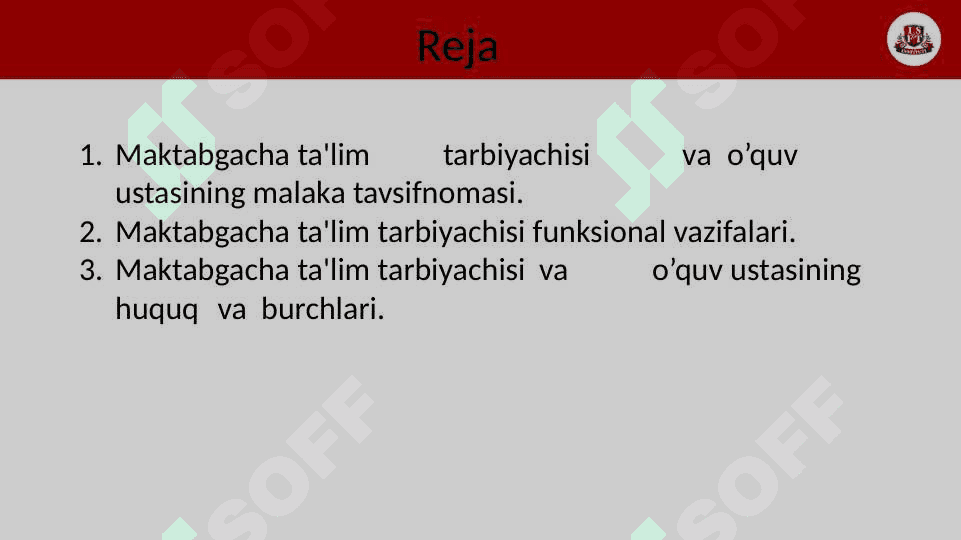 MAKTABGACHA TA'LIM TASHKILOTI TARBIYACHISI SHAXSIGA QO'YILADIGAN TALABLAR 2