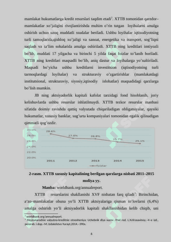 O'zbekiston Respublikasining xalqaro banklar va fondlar bilan hamkorligi 6