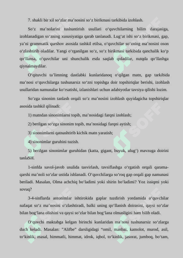 4-SINF ONA TILI DARSLARIDA MORFEMIK BIRLIKLAR USTIDA ISHLASH 7