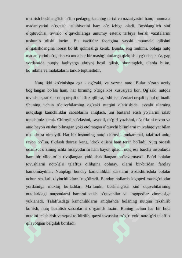 BOSHLANG`ICH SINFLARDA HIKOYALARNI O`RGANISH ORQALI O`QUVCHILAR NUTQ MADANIYATINI SHAKLLANTIRISH USULLARI 7