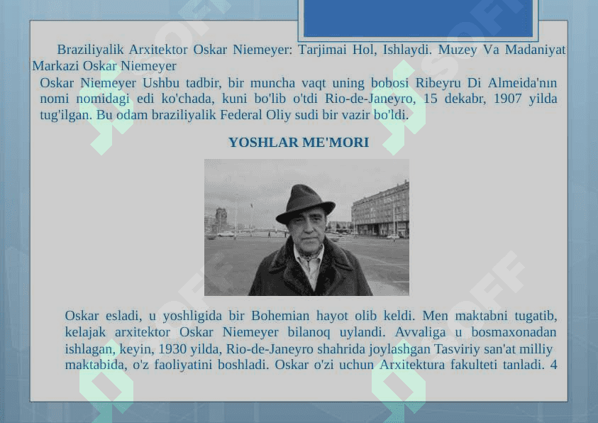 OSKAR NIMEYER  IJODI 2