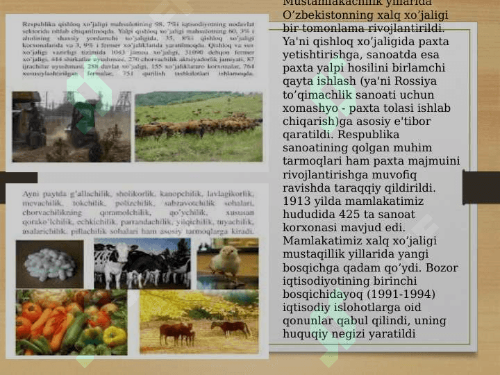 Qishloq xo'jaligi va sanoat sohasidagi o'zgarishlar 4