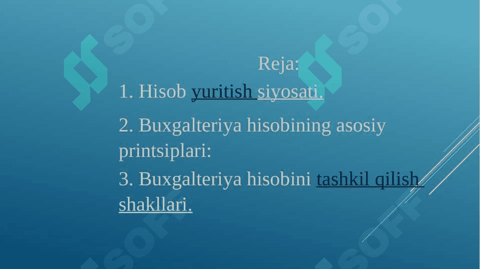 Buxgalteriyada  Ishni tashkil qilish 2