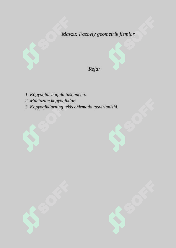 Fazoviy giometrik jismlar 2