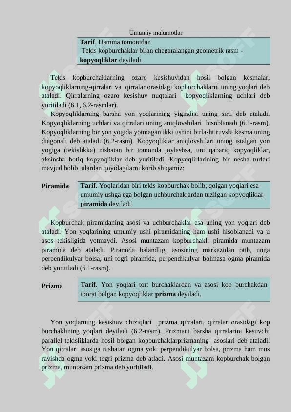 Fazoviy giometrik jismlar 3