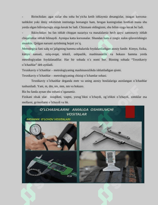 Texnik o’lchov asoslari va texnik mexanika fanining maqsadi va vazifalari 3