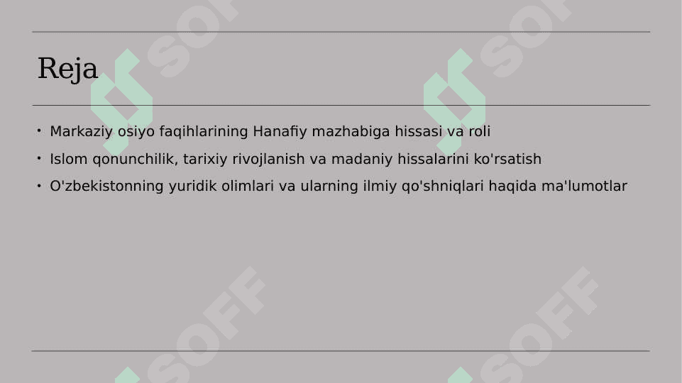Islom dinining aqidaviy  yo'nalishlari va maktablari. Markaziy Osiyo tarixida hanafiy mazhabining o'rni 2
